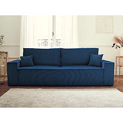 Bestmobilier Dellia - canapé 3 places convertible - avec coffre - en velours côtelé - style contemporain