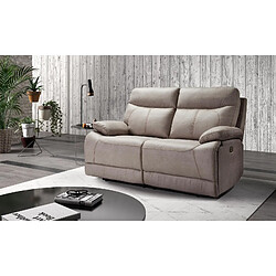 BOIS & CHIFFONS Bilbao - Canapé 2 places avec relax électrique - Gris