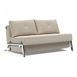 Inside 75 Innovation Living Canapé Cubed 02 Chrome - Blida Sand Grey Canapé convertible - Tissu facile d'entretien - Matelas 140 x 200 cm