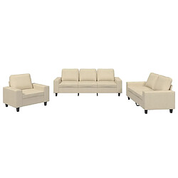 vidaXL Ensemble de Canapés - Crème Tissu