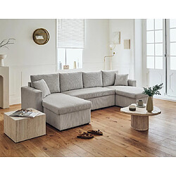 Bestmobilier Canapé panoramique Cyrus - Gris clair pas cher