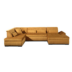 Lisa design Vermont canapé panoramique angle gauche - Jaune pas cher