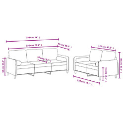 vidaXL Ensemble velours pas cher