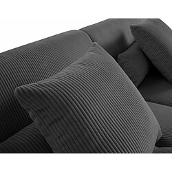 Lisa design Onyx canapé d'angle modulable - Gris pas cher