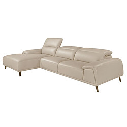 Angel Cerda Canapé d'angle gauche en cuir gris taupe