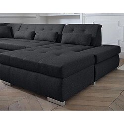 Lisa design Canapé panoramique Vermont - Noir pas cher