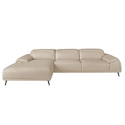 Angel Cerda Canapé d'angle gauche en cuir gris taupe