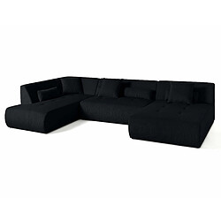 Acheter Lisa Design Onyx - canapé panoramique d'angle gauche 7 places - en velours côtelé