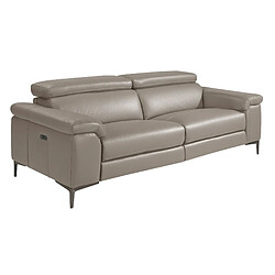 Angel Cerda Canapé relax 3 places en cuir gris foncé