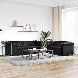 vidaXL Chesterfield 2 et 3 places - Noir