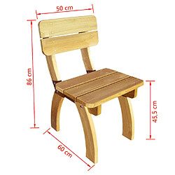 Acheter vidaXL Chaises de jardin lot de 2 - Pinède imprégnée