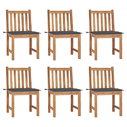 vidaXL Chaises de jardin avec coussins - Lot de 6