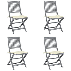 VidaXL Chaises pliables d'extérieur - Acacia