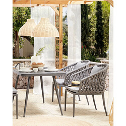 Beliani Chaise de jardin Lipari - Métal Gris