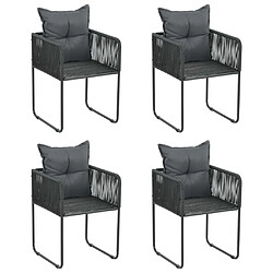 vidaXL - Lot de 4 - Noir