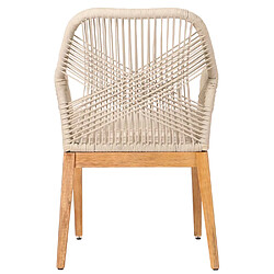 Mendler Lot de 2 chaises de jardin - Beige pas cher