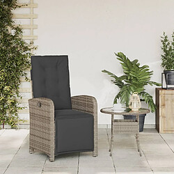 Avis VIDAXL Chaise inclinable de jardin avec repose-pied gris