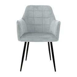 Ecd Germany Chaise de salle à manger - Velours gris