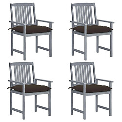 vidaXL Chaises Jardin Gris Acacia