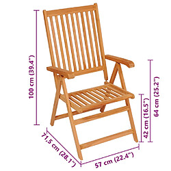 vidaXL Chaises de jardin - Lot de 6 avec coussins bordeaux pas cher