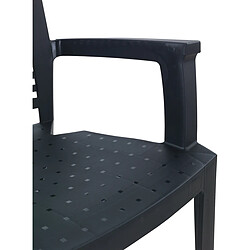 Avis Pegane Lot de 6 chaises de jardin - Gris anthracite