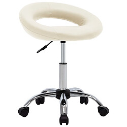 vidaXL Chaise pivotante crème similicuir
