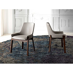 Avis Angel Cerda Chaise en similicuir vison foncé