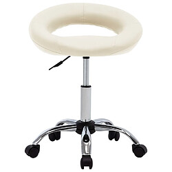 vidaXL Chaise pivotante crème similicuir