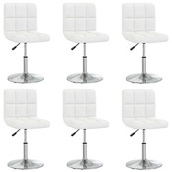 vidaXL Chaises pivotantes - Blanc Similicuir