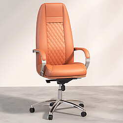 ICONIK INTERIOR Chaise de bureau ergonomique avec roulettes et accoudoirs - Manga Marron pas cher