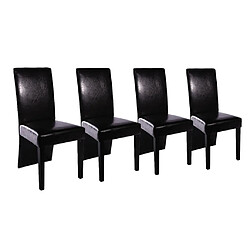 vidaXL Chaises à Manger Lot de 4 Noir