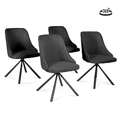 Le Quai Des Affaires Lot de 4 chaises pivotantes HORIZON / Gris foncé