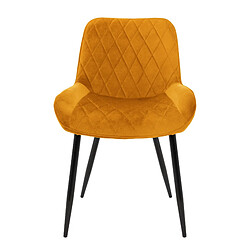 ML-Design Lot de 2 Chaises - Jaune Velours