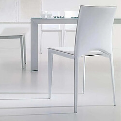 Inside 75 Chaise VIVA en Cuir - Lot de 2 - Blanc