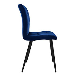 Avis Chaise de salle à manger, set de 4, bleu foncé, revêtement velours, pieds métalliques, matériel de montage inclus ML-Design