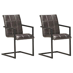 Chaises cantilever vidaXL cuir gris
