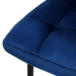 Chaise de salle à manger, set de 4, bleu foncé, revêtement velours, pieds métalliques, matériel de montage inclus ML-Design pas cher