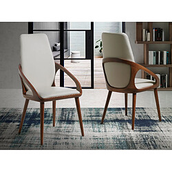 Avis Angel Cerda Chaise en similicuir crème