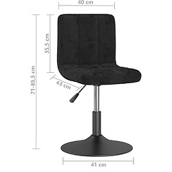 vidaXL Lot de 6 Chaises Pivotantes - Noir Velours pas cher
