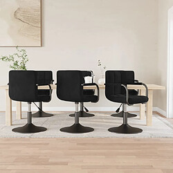 VidaXL Lot de 6 Chaises - Noir velours