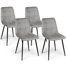 Idmarket MARKET Chaises MILA x4 - Gris clair