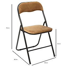 Acheter Toilinux Lot de 6 Chaises pliantes effet velours - Ocre doré