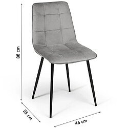Idmarket MARKET Chaises MILA x4 - Gris clair pas cher