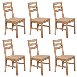 vidaXL Chaises Bois d'Acacia - Lot de 6