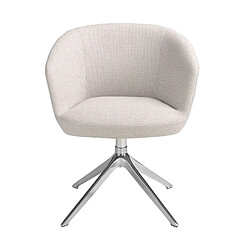 Angel Cerda Chaise pivotante en tissu gris clair