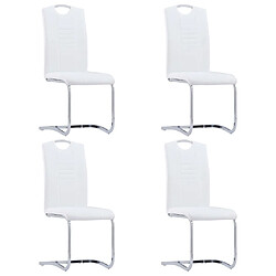 vidaXL Chaises à manger Cantilever Lot de 4 - Blanc