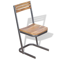 VidaXL Chaise teck - Lot de 6 - Bois Massif