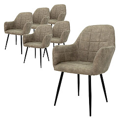 ECD Germany Chaises de salle à manger - Lot de 6 - Olive