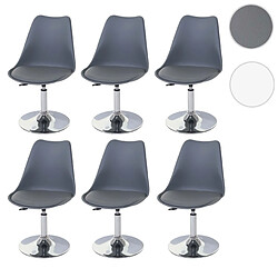 Mendler Lot de 6 chaises Malmö T501 - Gris foncé
