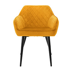 Chaise de salle à manger ML-Design - Lot de 2 - Jaune velours